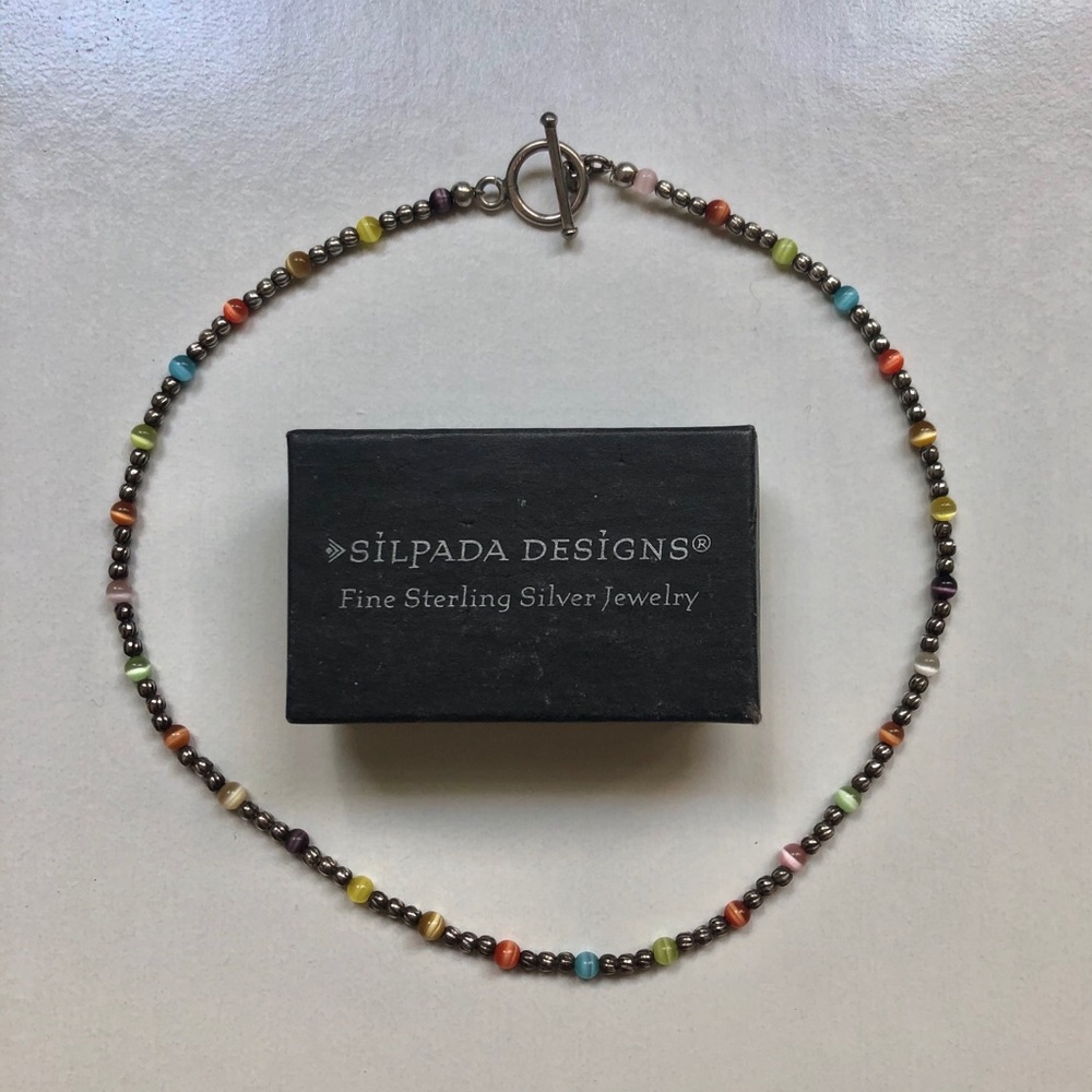 Rainbow and Sterling Silver Silpada Necklace
